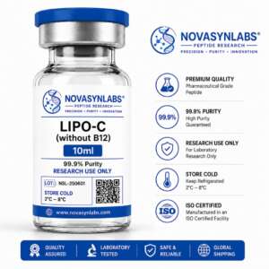 LIPO-C Without B12 10mL research solution by NovasynLabs in a laboratory vial with professional labeling for research applications, quality documentation, and laboratory use.