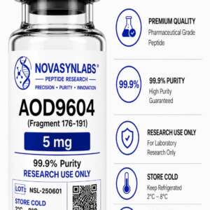 NovasynLabs AOD-9604 peptide 5mg research-grade vial